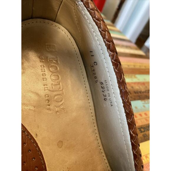 Footjoy Classics Men Loafer Sz 11 C Brown Leather Tassels Vintage Dress Shoe - Picture 3 of 13